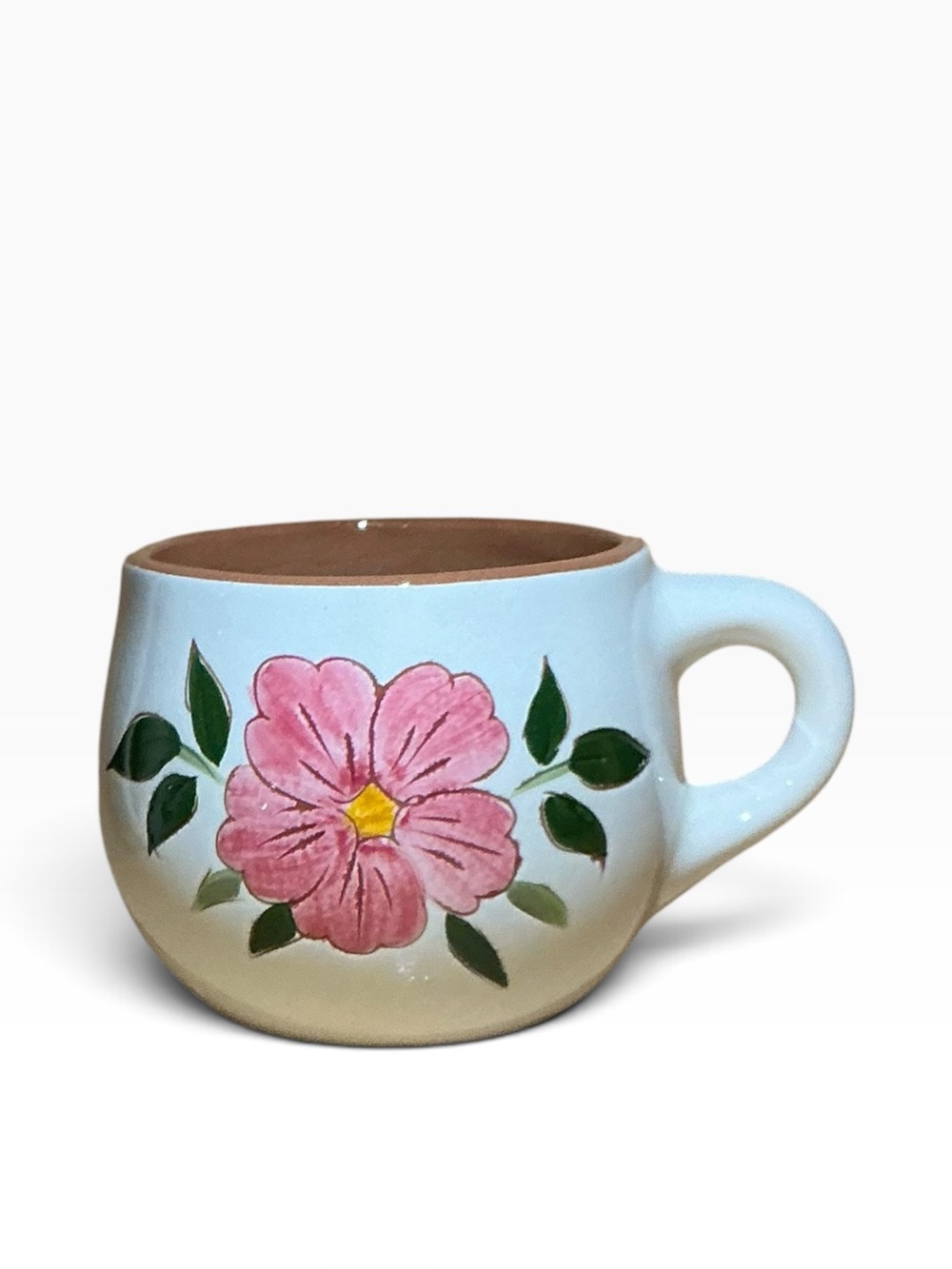 Vintage Stangl Pottery Wild Rose Cup Mug Trenton NJ Hand Painted Floral